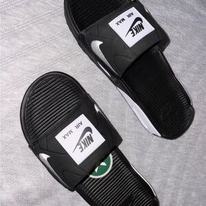 Nike Air Max Black and White Slides